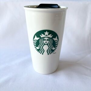 Starbucks 12 oz Ceramic Double Wall Coffee Travel Mug Tumbler with Lid